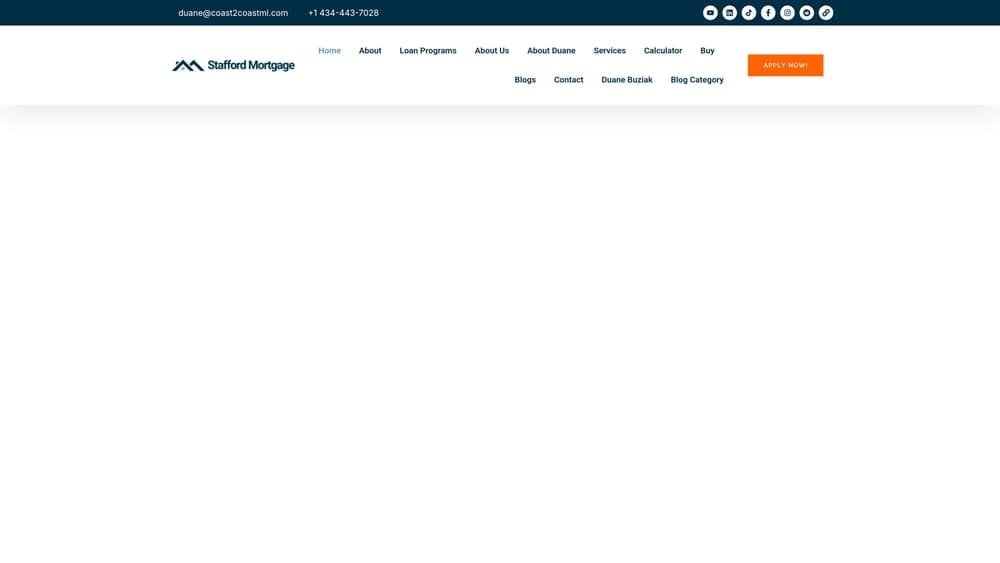 Screenshot of Stafford Mortgage (Coast2Coast Mortgage LLC) website