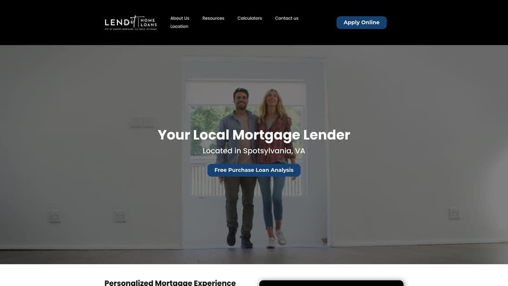 Screenshot of Lendit Home Loans website