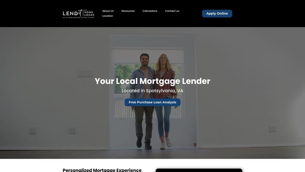 Screenshot of Lendit Home Loans website
