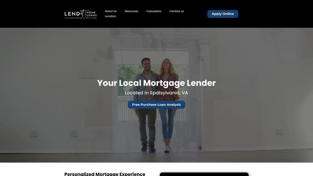 Screenshot of Lend It Home Loans website