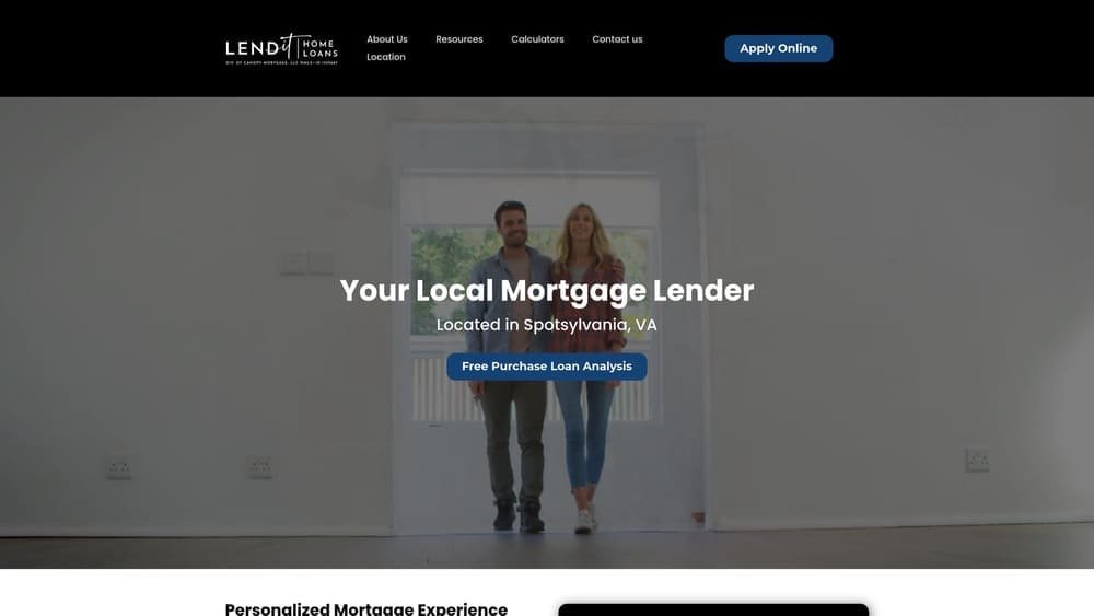 Screenshot of Lendit Home Loans website